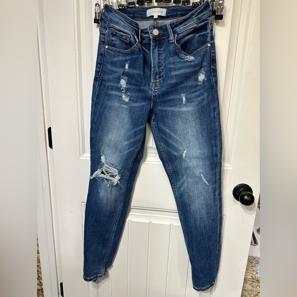 Risen Jeans Ripped Blue Skinny Jean